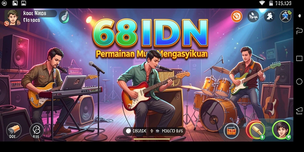 Tampilan gameplay seru di 68IDN dengan banyak pilihan musik.