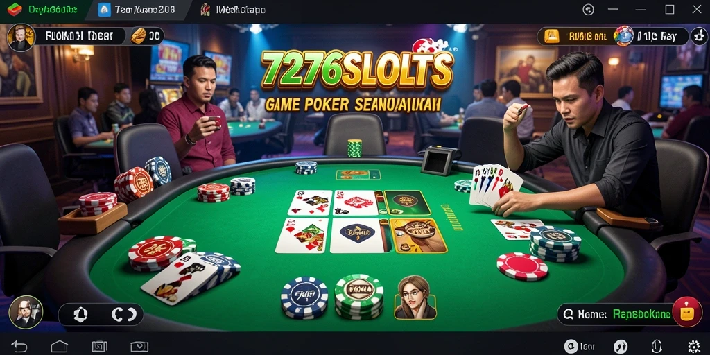 Tangkapan layar gameplay poker di 7276SLOTS dengan grafik menarik.