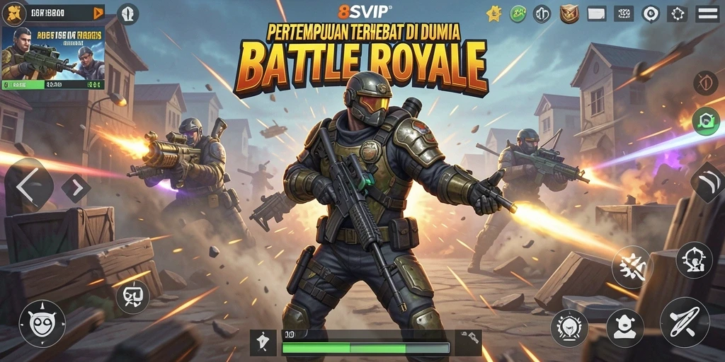 Tangkapan layar gameplay seru dari 8SVIP saat pertempuran Battle Royale.