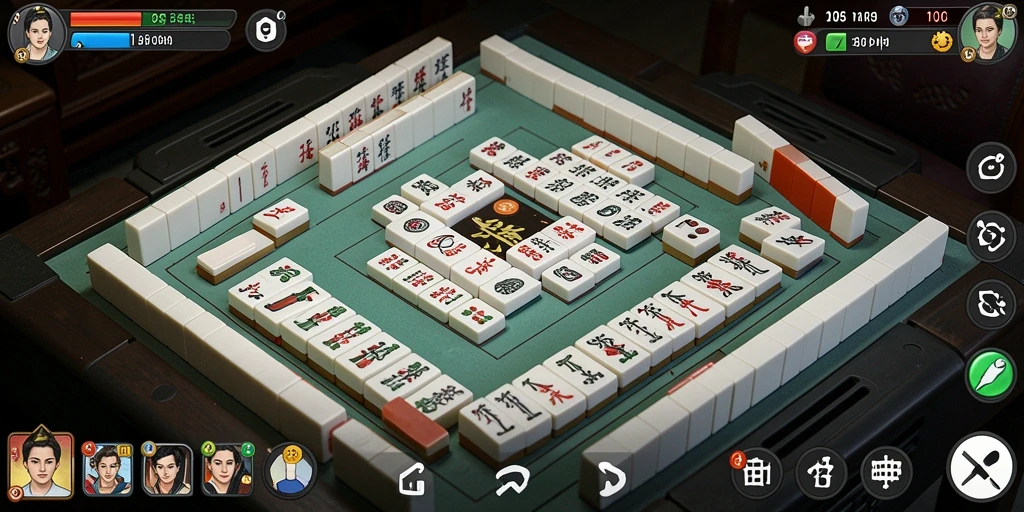 Tampilan menarik dari gameplay D06 dalam game Mahjong.