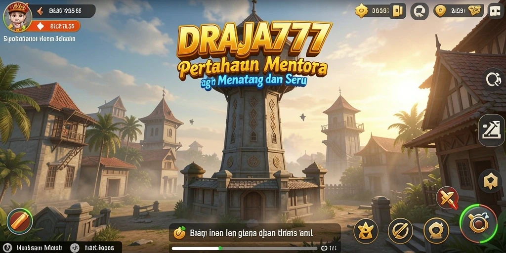 Tampilan gameplay DRAJA777 dalam pertempuran Tower Defense yang menegangkan.