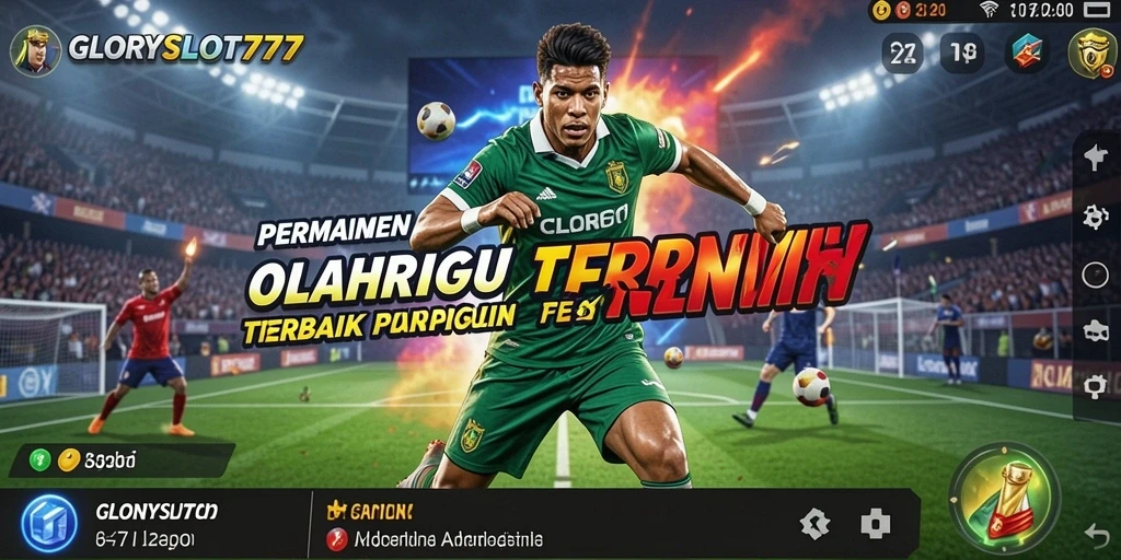 Tangkapan layar utama GLORYSLOT777 menampilkan aksi seru dalam permainan olahraga.