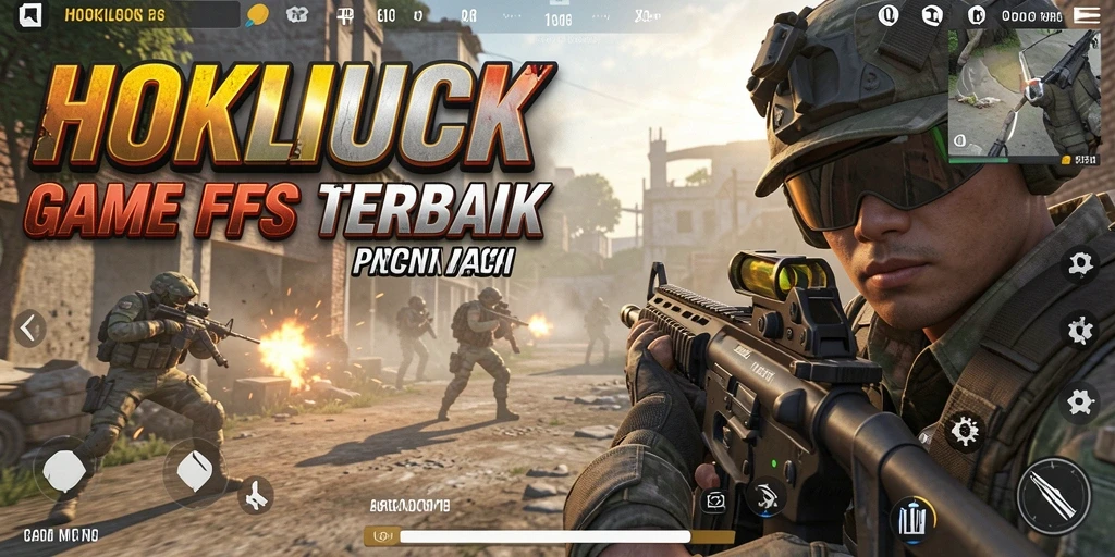 Tangkapan layar HOKILUCK menampilkan pertempuran intens dalam game FPS.