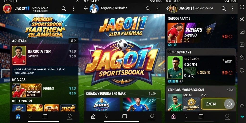 Tampilan aplikasi JAGO11 dengan fitur taruhan olahraga yang menawan.