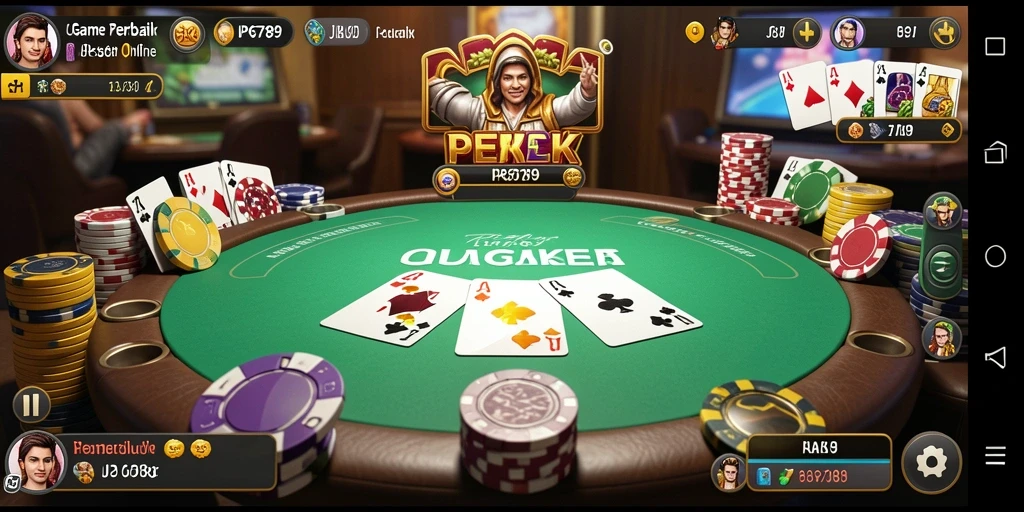 Tampilan seru gameplay JP6789 di tengah permainan poker.