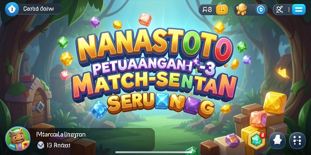 Gameplay menarik NANASTOTO dengan kombinasi Match-3 yang seru.