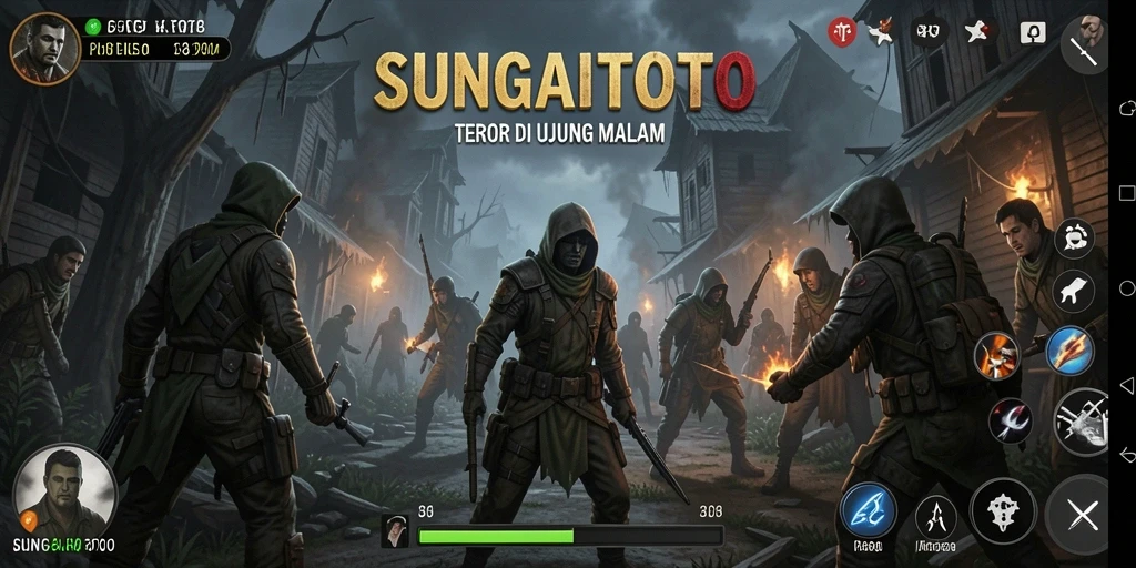 Screenshot SUNGAITOTO menampilkan momen menegangkan saat menjelajah kegelapan.