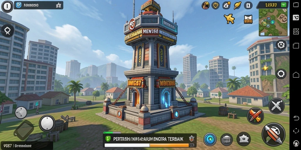 Tangkapan layar gameplay WG87 yang menampilkan aksi Tower Defense yang seru.